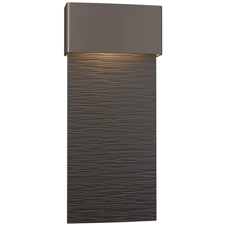 Image 1 Stratum Large Dark Sky LED Outdoor Sconce - Smoke Finish - Black Accents