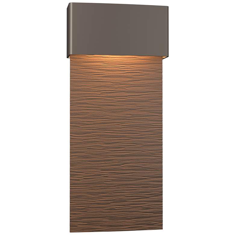 Image 1 Stratum Large Dark Sky LED Outdoor Sconce - Smoke Finish - Bronze Accents