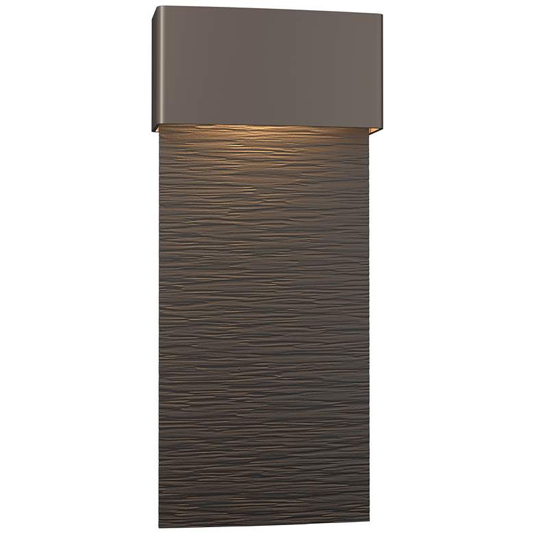 Image 1 Stratum Large Dark Sky LED Outdoor Sconce - Smoke Finish - Bronze Accents