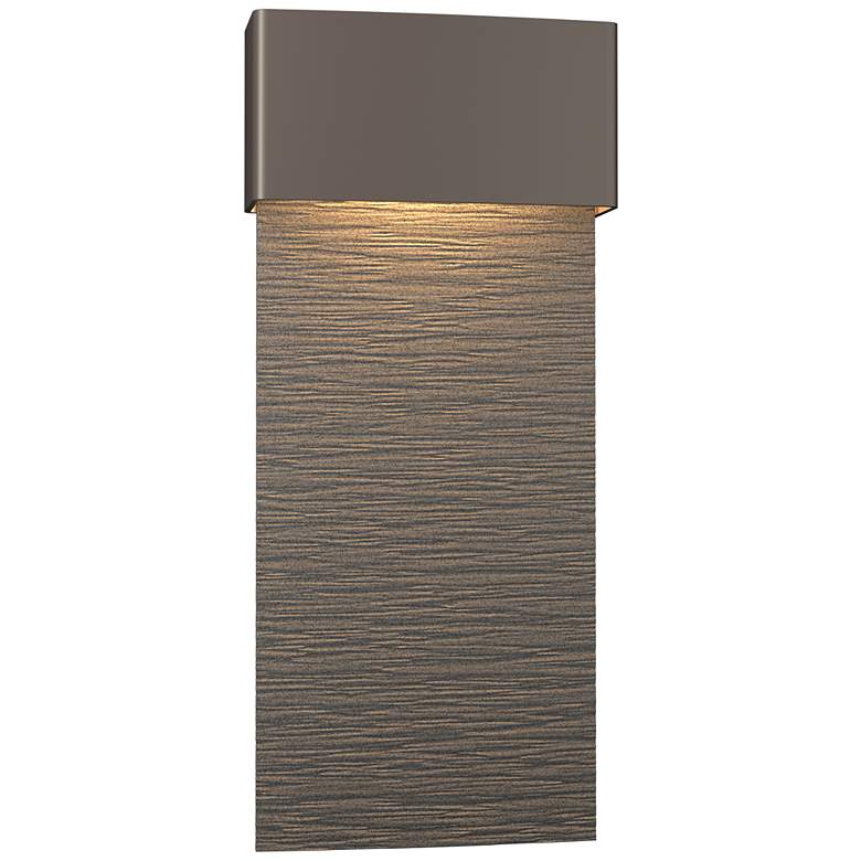 Image 1 Stratum Large Dark Sky LED Outdoor Sconce - Smoke - Iron Accents