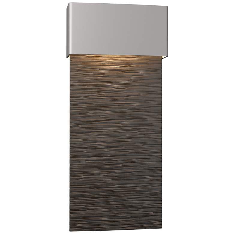 Image 1 Stratum Large Dark Sky LED Outdoor Sconce - Steel Finish - Bronze Accents