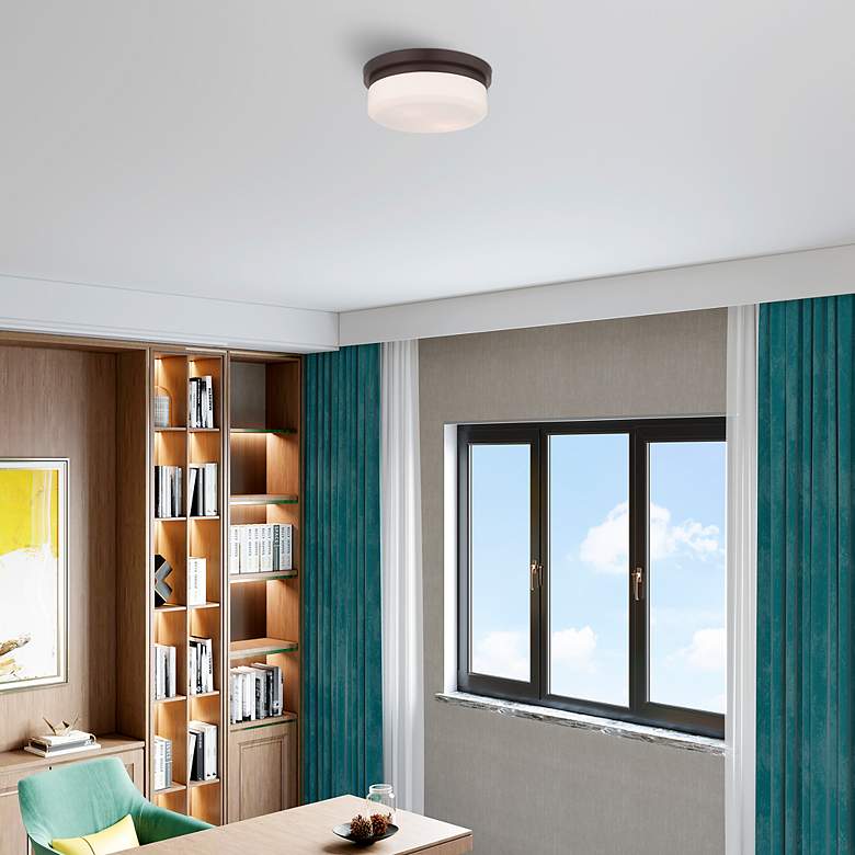 Image 6 Stratus 11-in W Bronze Flush Mount Light more views