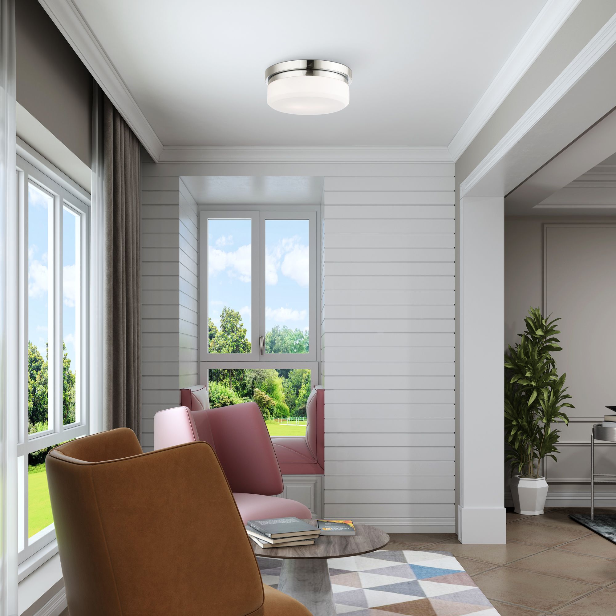 Stratus 11-in W Chrome Flush Mount Light