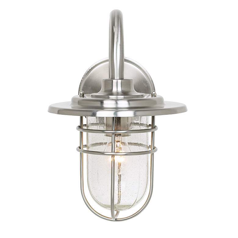 Image 7 Stratus 12 3/4 inch High Brushed Nickel Outdoor Wall Light more views