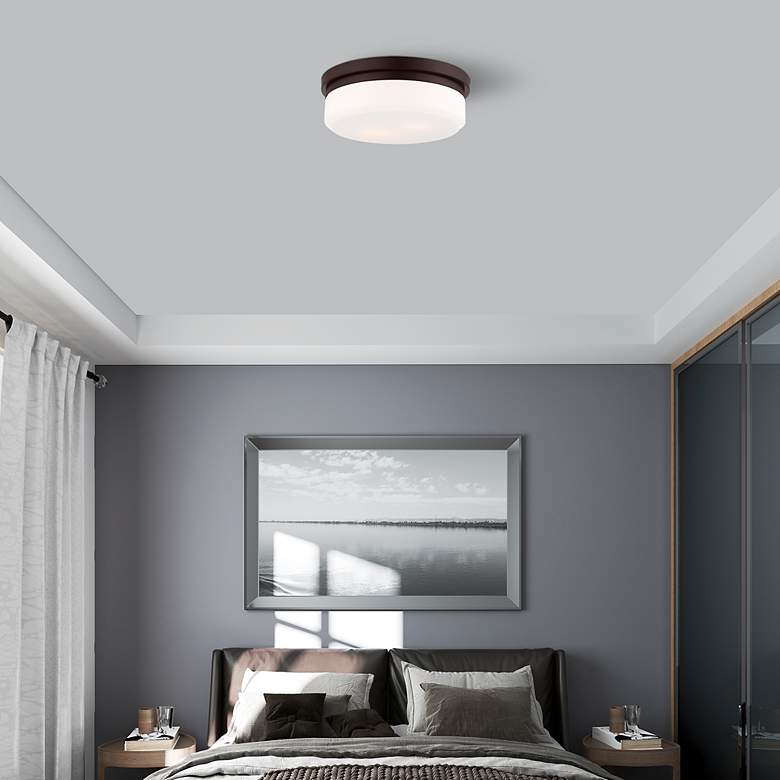 Image 6 Stratus 13-in W Bronze Flush Mount Light more views