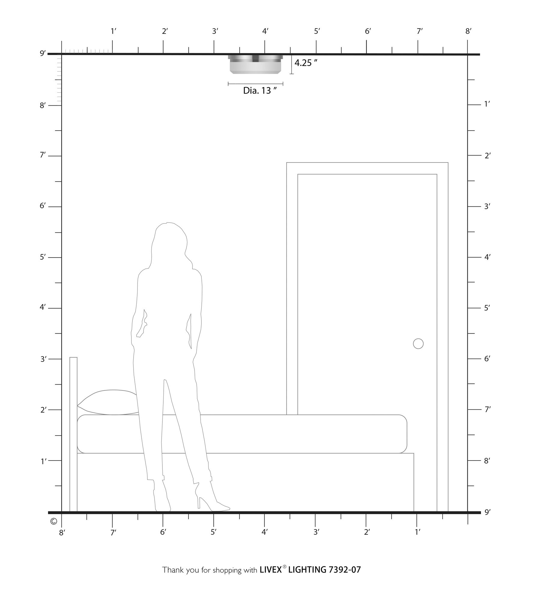 Stratus 13-in W Bronze Flush Mount Light