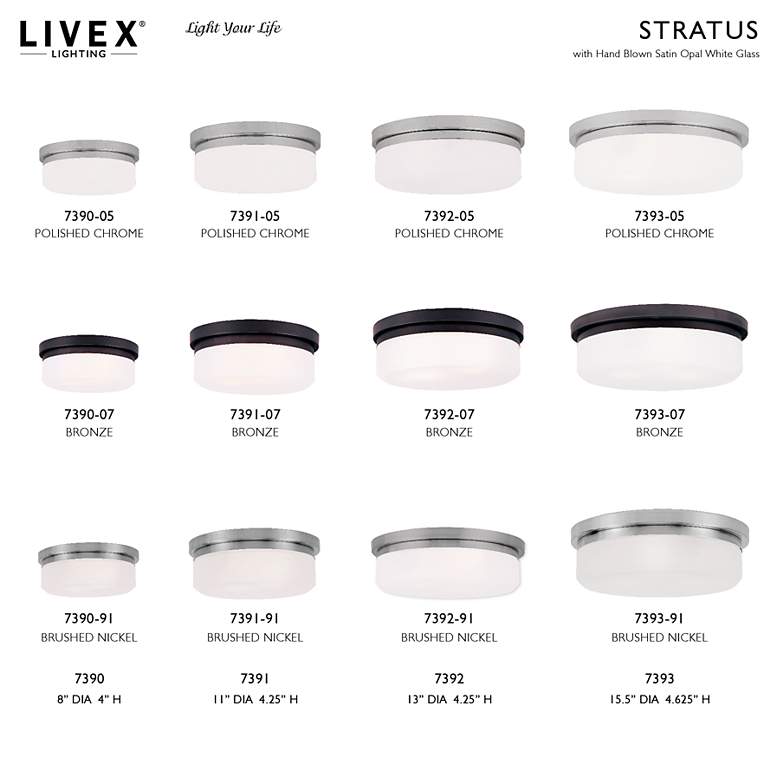 Image 4 Stratus 13-in W Chrome Flush Mount Light more views