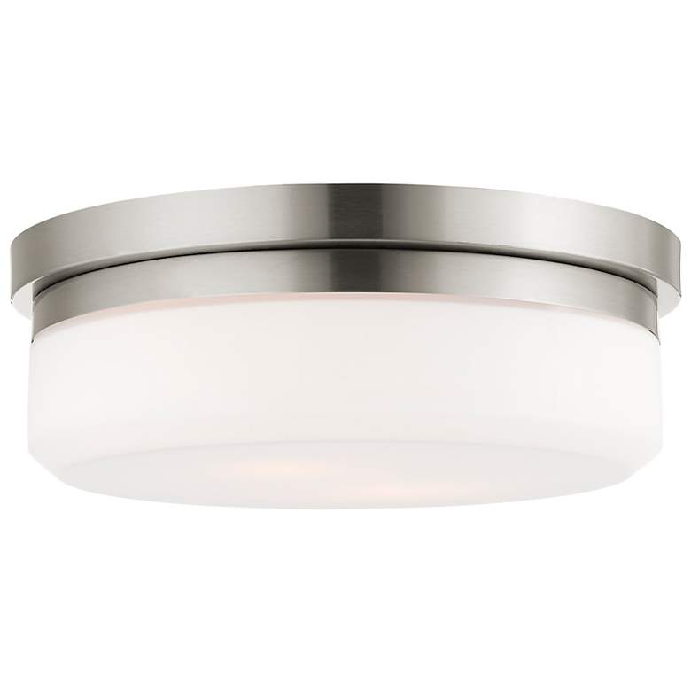 Image 3 Stratus 13" Wide Brushed Nickel Round Ceiling Light