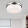 2_Stratus 13" Wide Brushed Nickel Round Ceiling Light