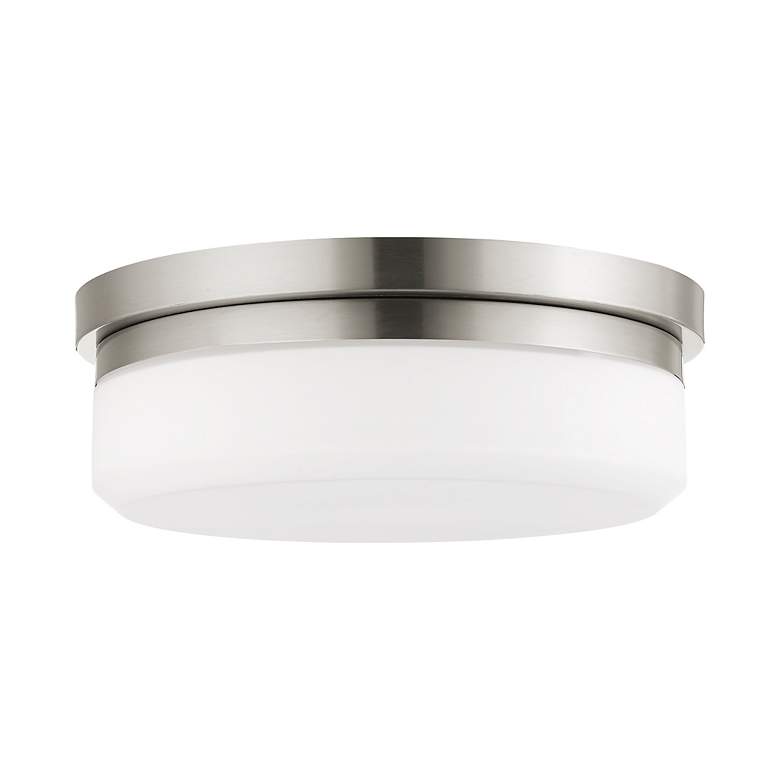 Image 4 Stratus 13" Wide Brushed Nickel Round Ceiling Light more views