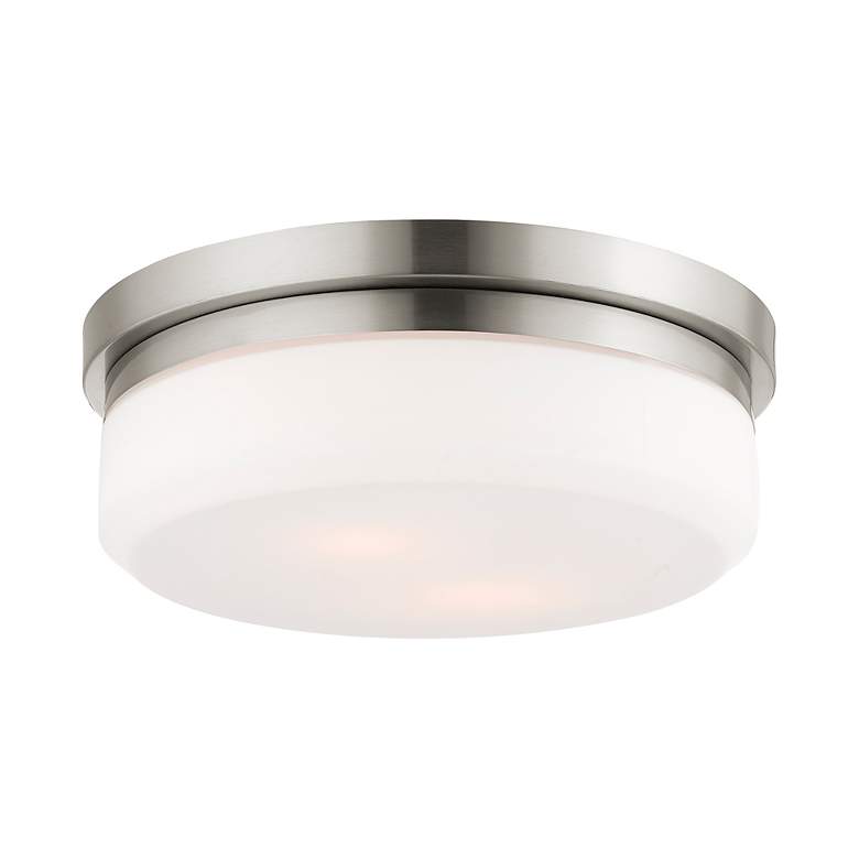 Image 5 Stratus 13" Wide Brushed Nickel Round Ceiling Light more views