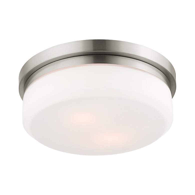 Image 6 Stratus 13" Wide Brushed Nickel Round Ceiling Light more views