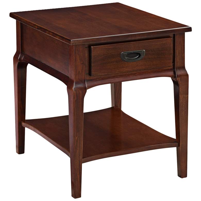 Stratus 20 inch Wide Heartwood Cherry 1-Drawer Wood End Table