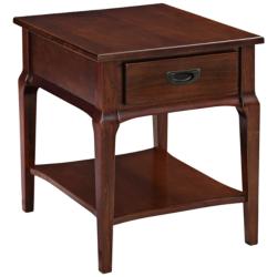 Stratus 20&quot; Wide Heartwood Cherry 1-Drawer Wood End Table