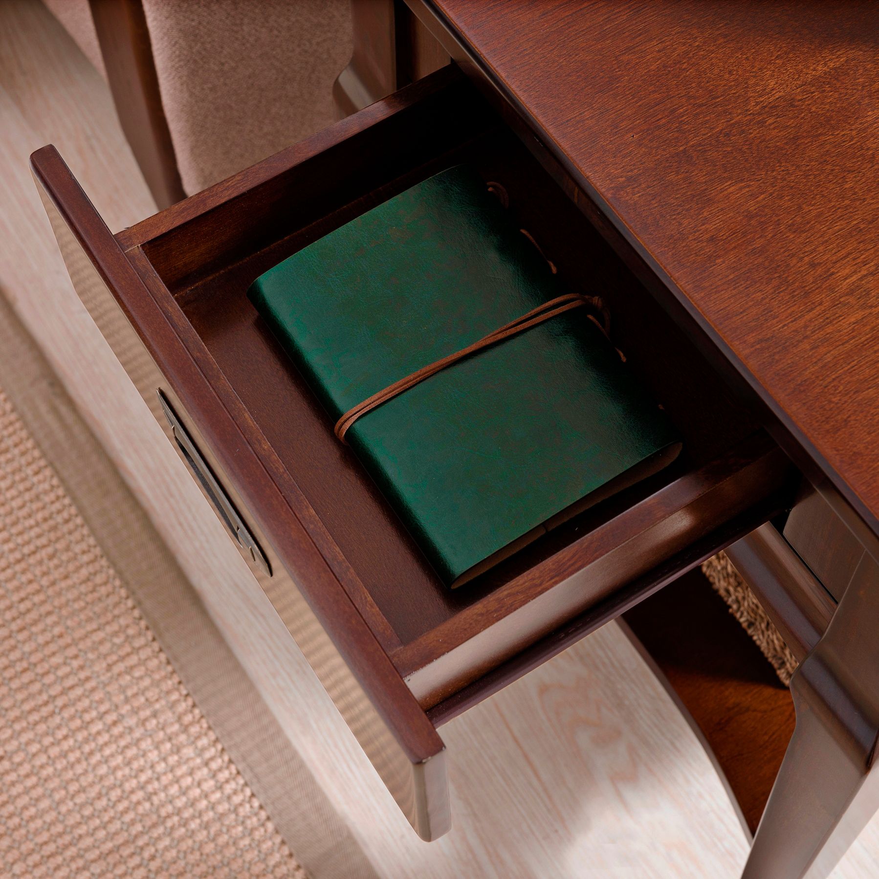 Image 3 Stratus 20" Wide Heartwood Cherry 1-Drawer Wood End Table more views