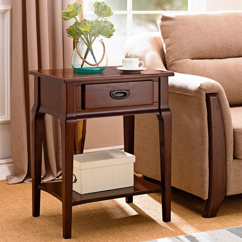 Image 1 Stratus 22" Wide Heartwood Cherry 1-Drawer Wood Nightstand