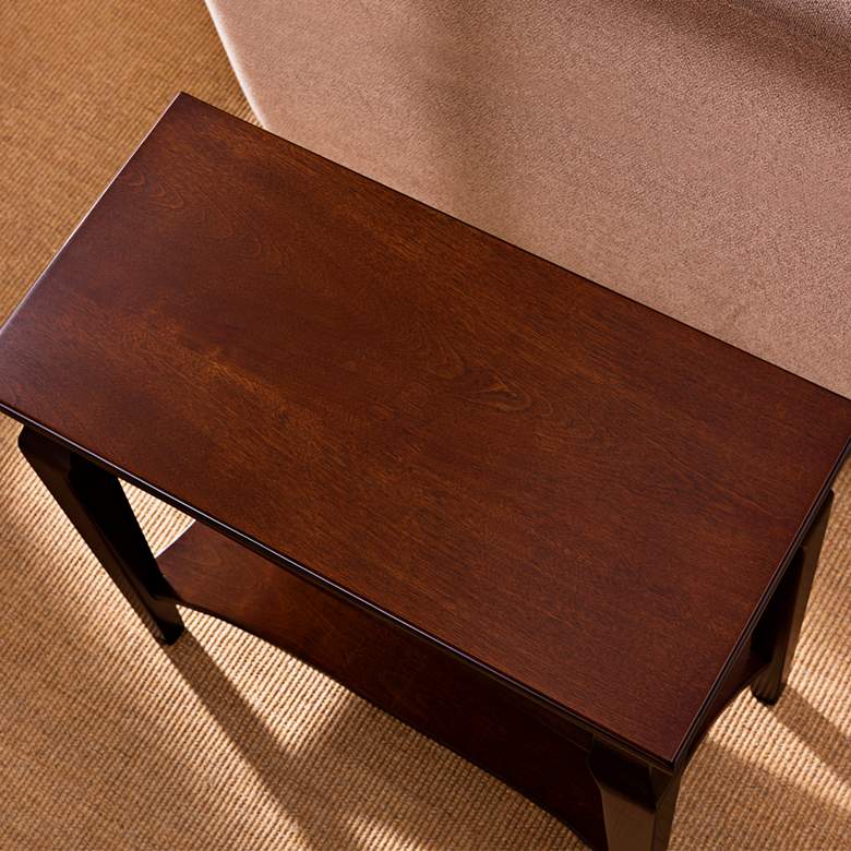 Image 5 Stratus 24" Wide Cherry Wood Narrow Chairside Table more views