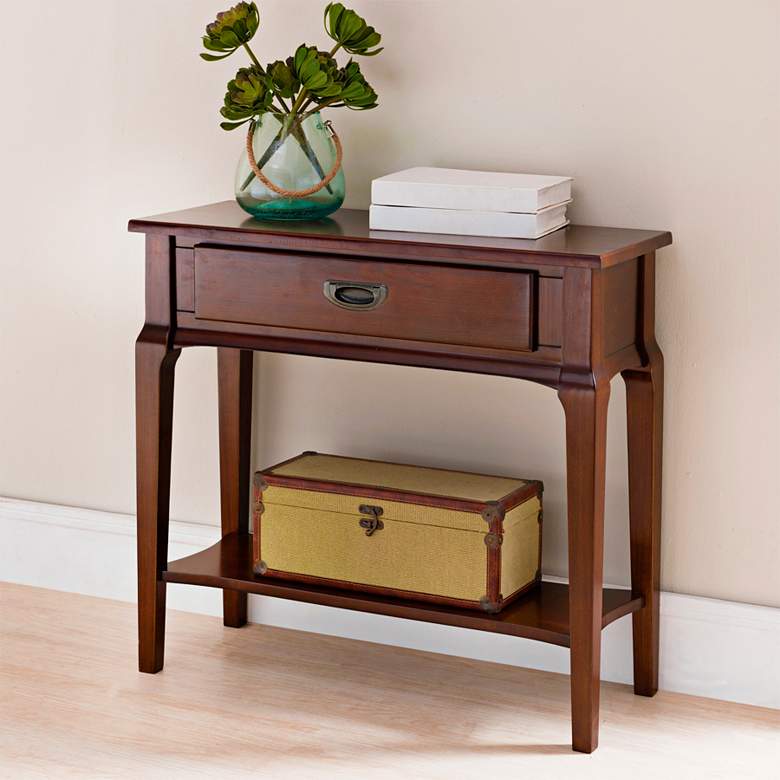 Image 1 Stratus 30" Wide Heartwood Cherry Wood Hall Stand Table