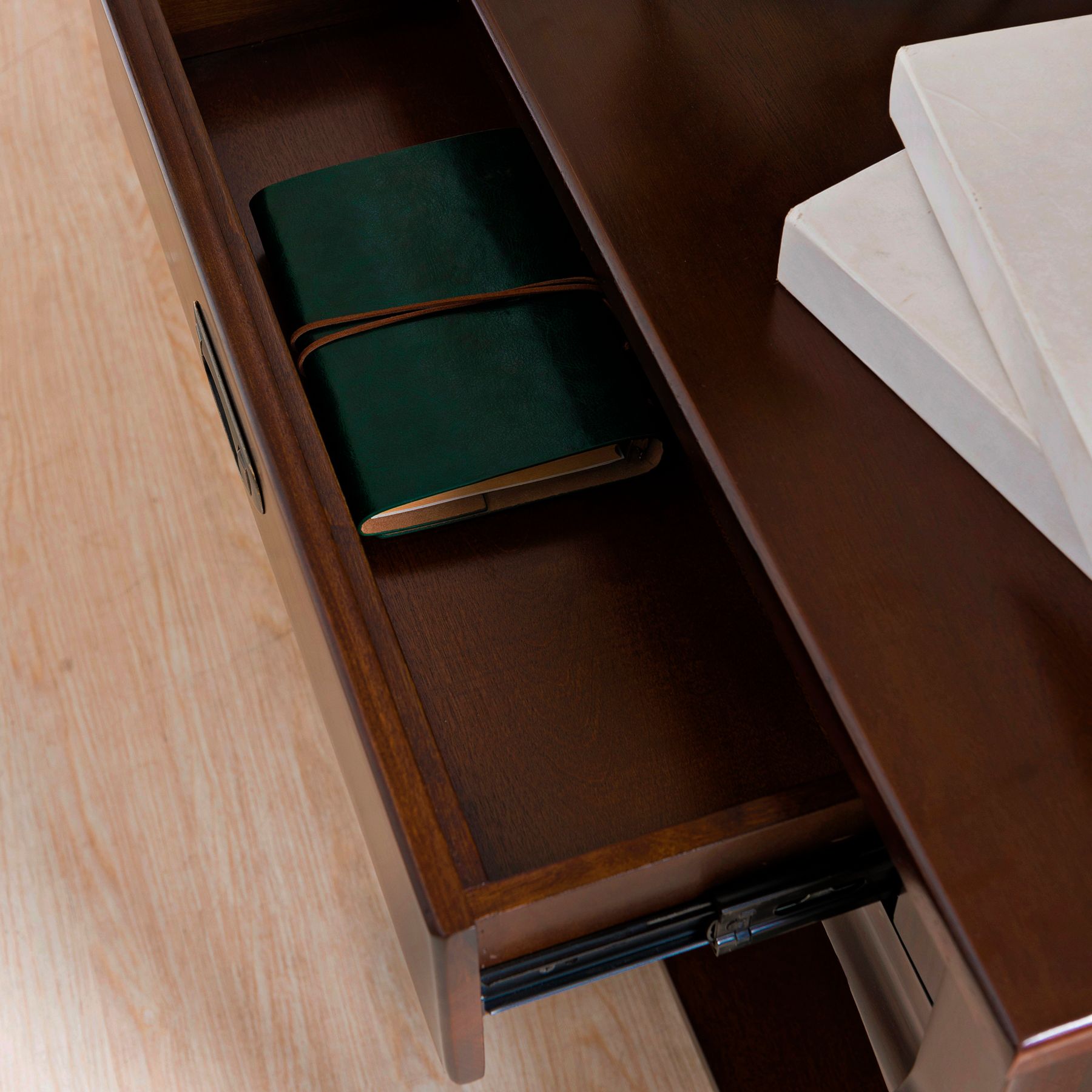 Image 3 Stratus 30" Wide Heartwood Cherry Wood Hall Stand Table more views