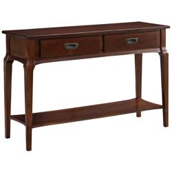 Stratus 48&quot; Wide Heartwood Cherry Wood 2-Drawer Traditional Sofa Table