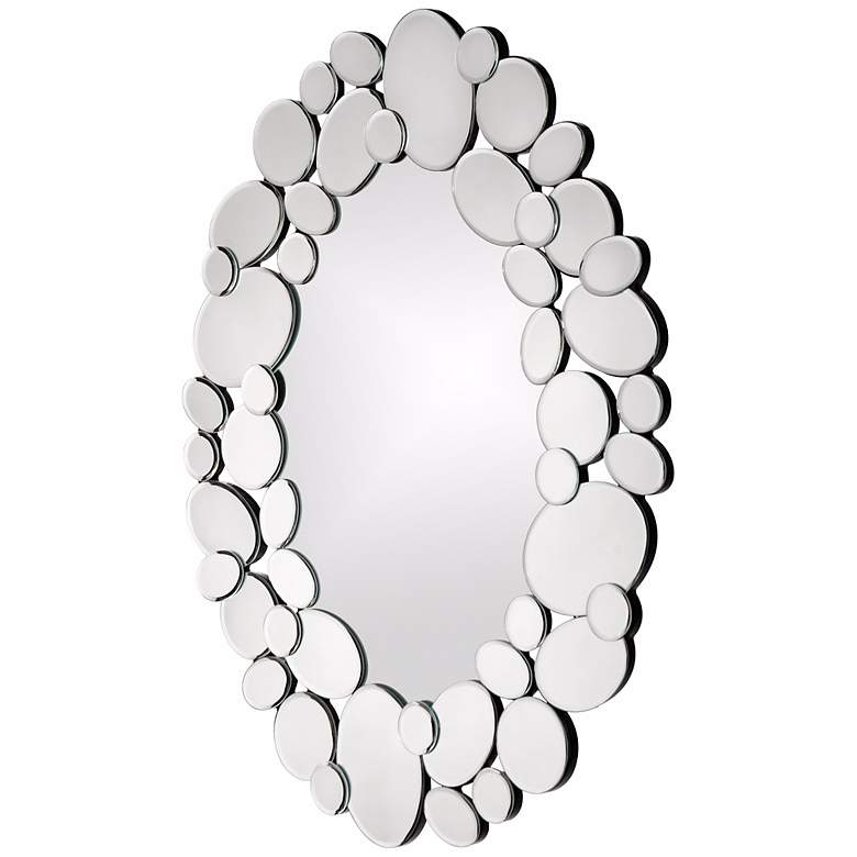Image 1 Stratus Mirrored Pebbles 22" High Oval Wall Mirror