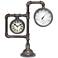 Strauss 17 1/4" High Industrial Table Clock with Thermometer