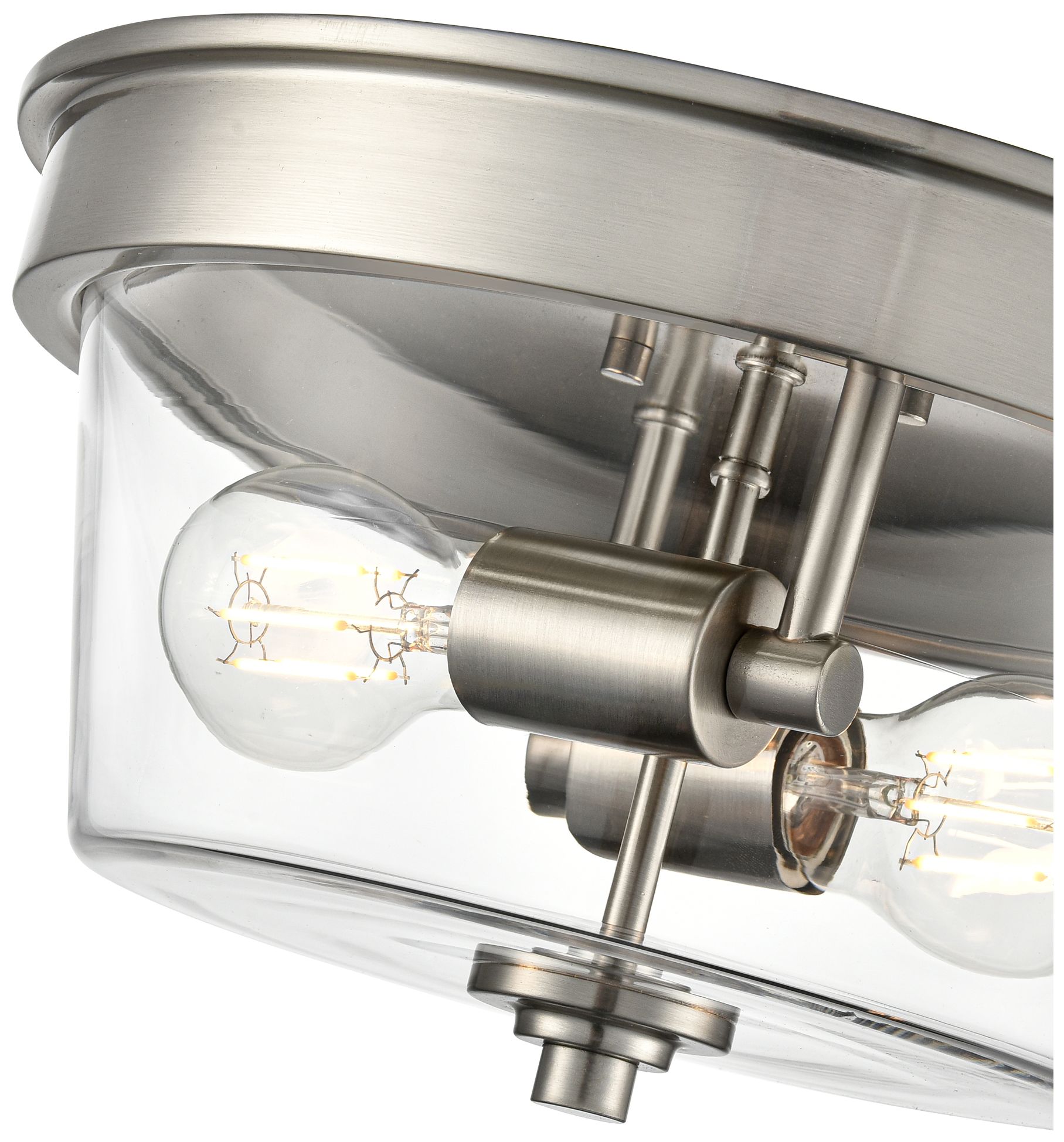 Image 6 Strayhan 13" 2-Light Flush Mount in Brushed Nickel more views