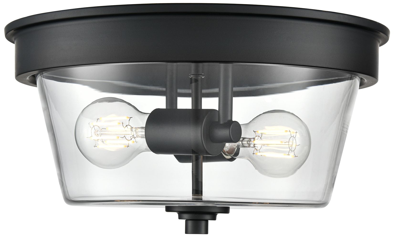 Image 3 Strayhan 13" 2-Light Flush Mount in Matte Black more views