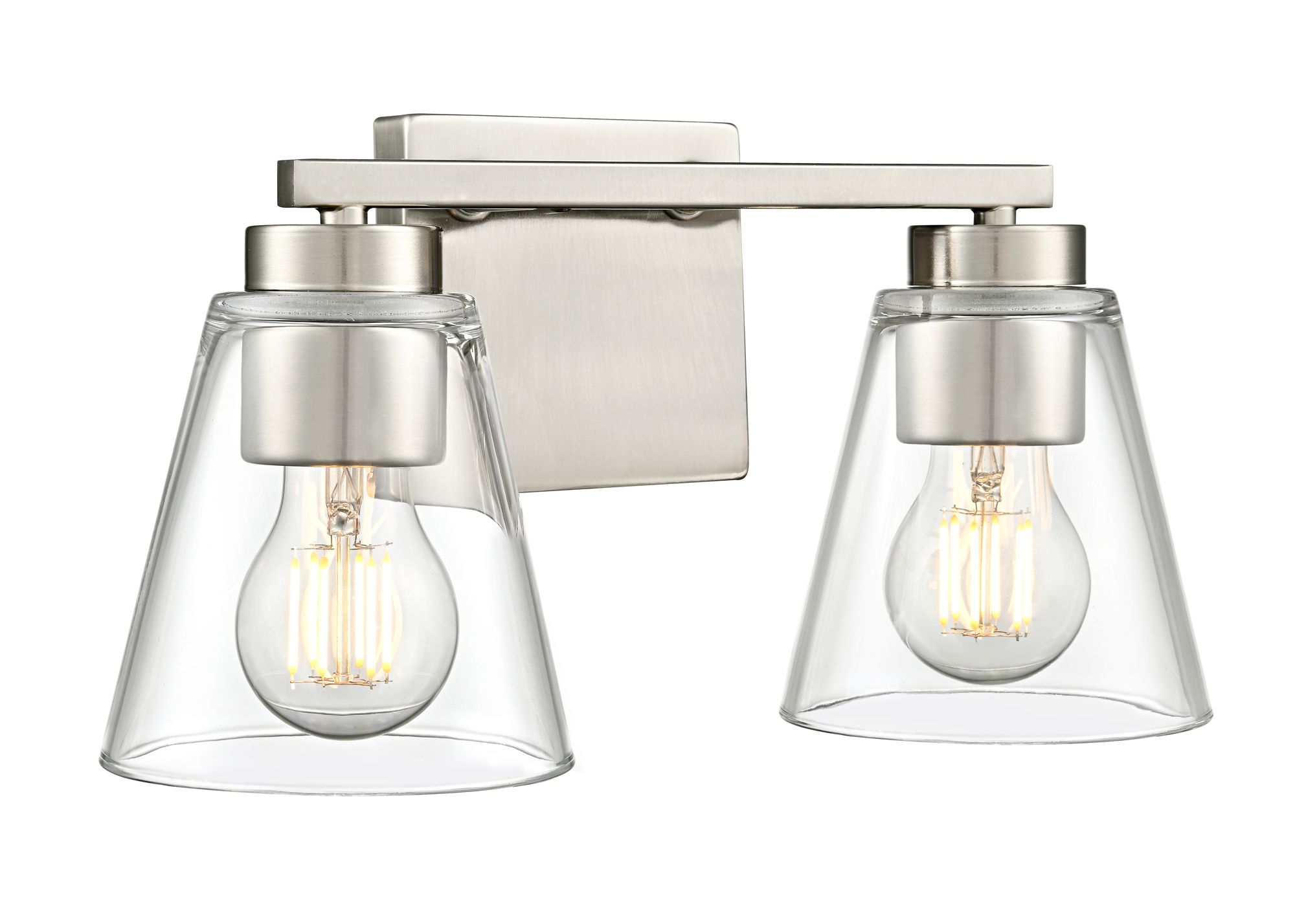 Image 4 Strayhan 13" Wide 2-Light Vanity in Brushed Nickel more views