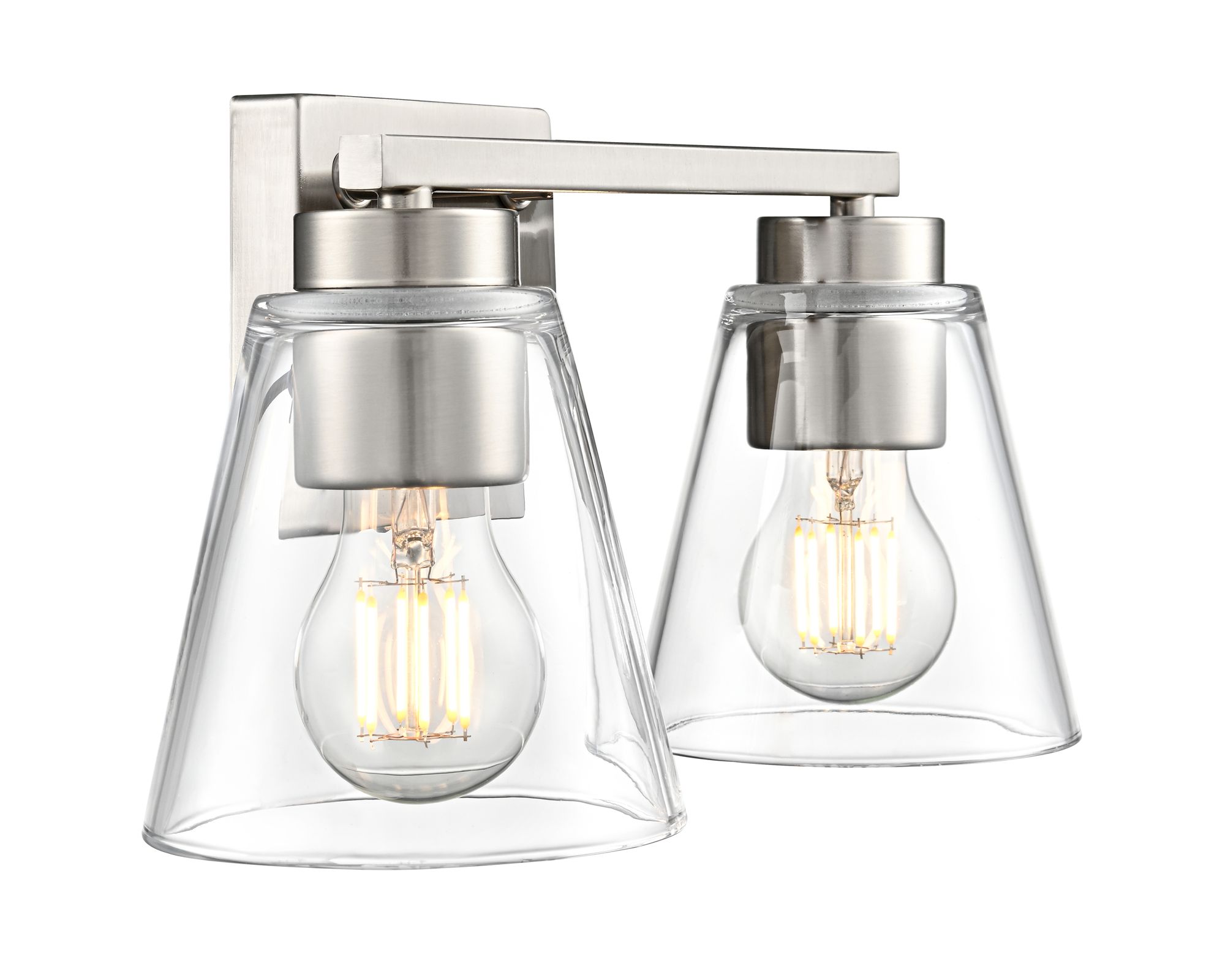 Image 6 Strayhan 13" Wide 2-Light Vanity in Brushed Nickel more views