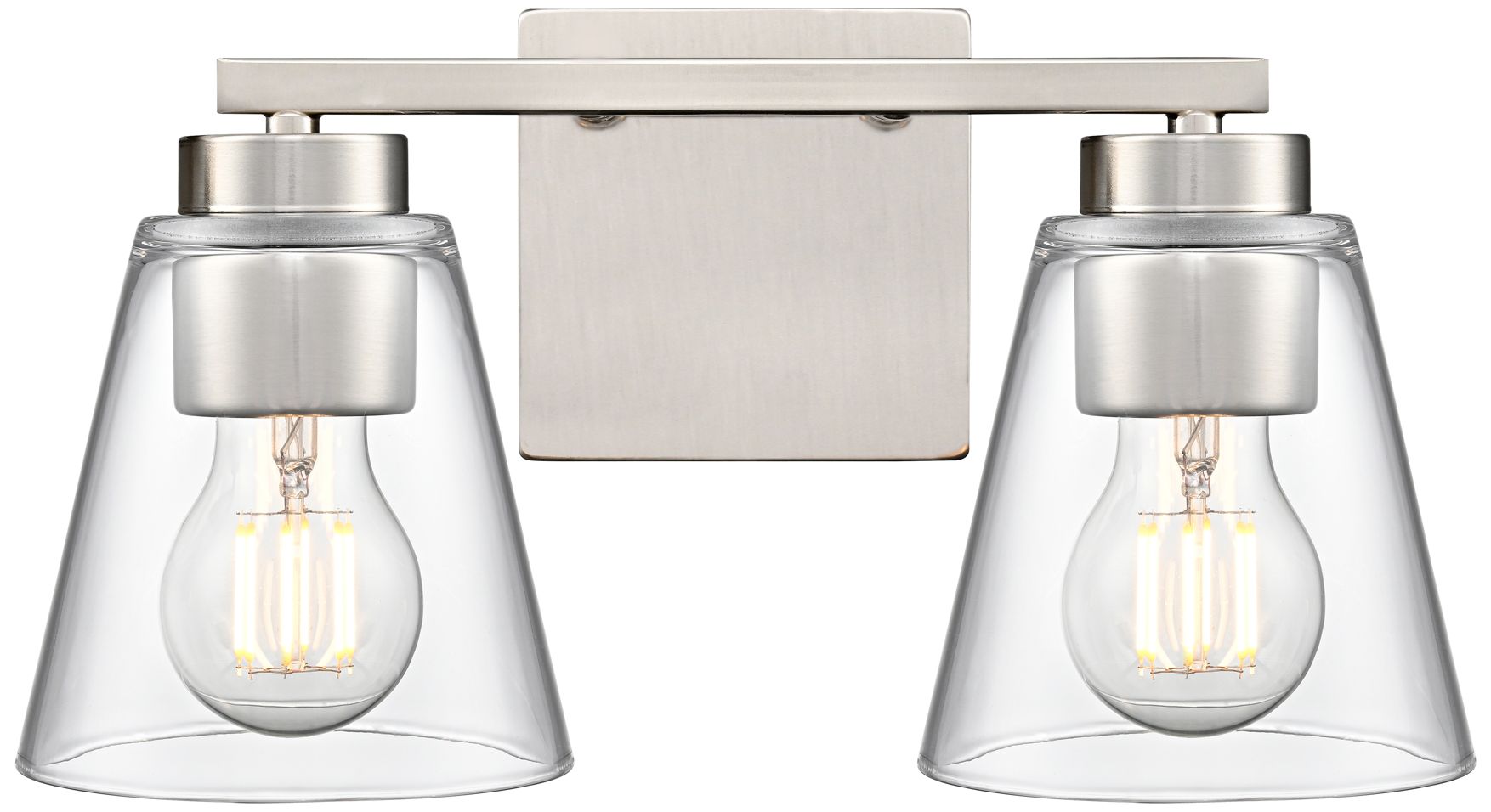 Image 3 Strayhan 13" Wide 2-Light Vanity in Brushed Nickel more views