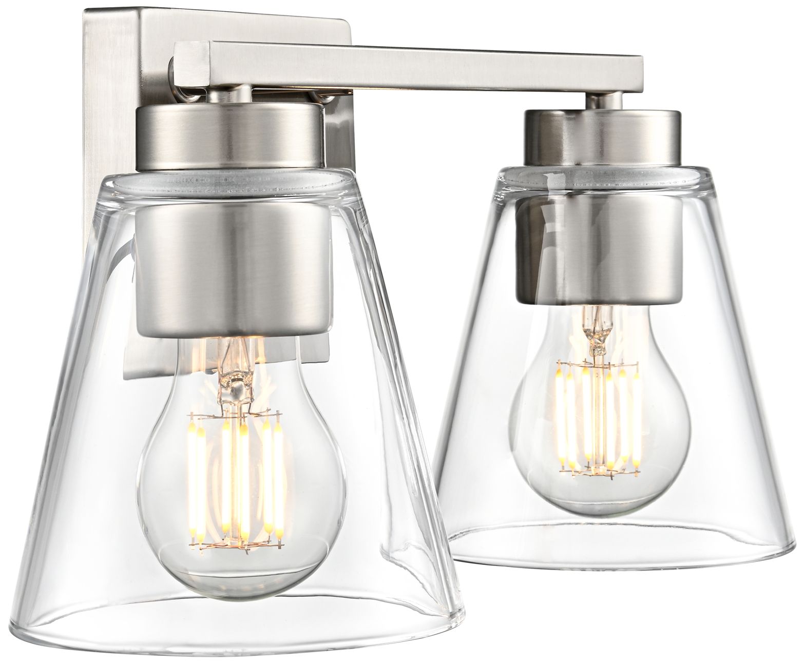 Image 6 Strayhan 13" Wide 2-Light Vanity in Brushed Nickel more views