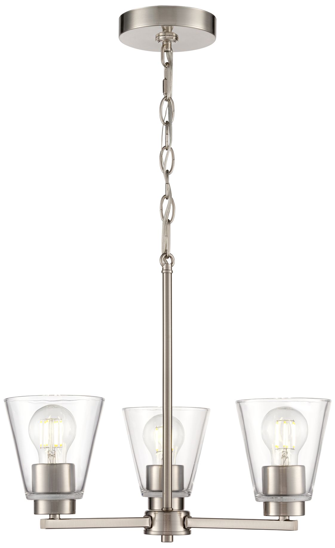 Image 2 Strayhan 18" 3-Light Chandelier in Brushed Nickel more views