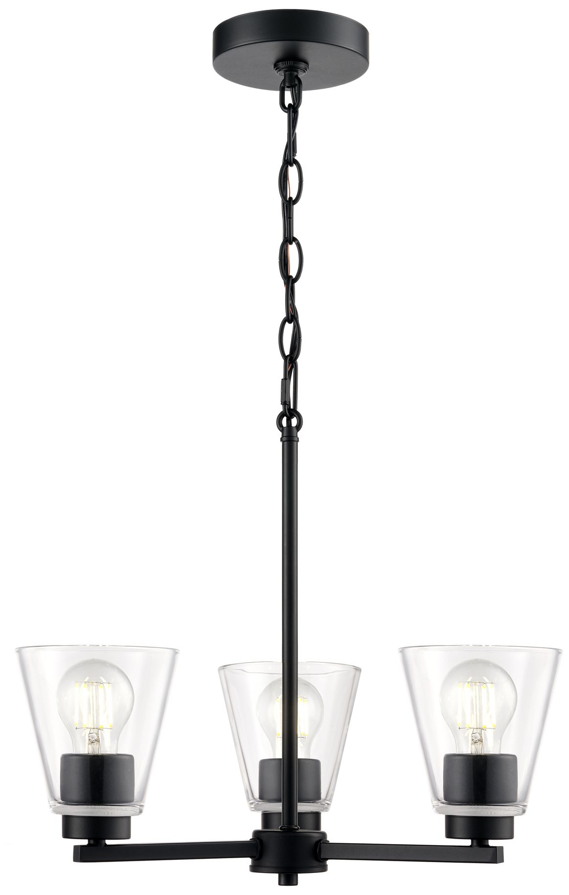 Image 2 Strayhan 18" 3-Light Chandelier in Matte Black more views