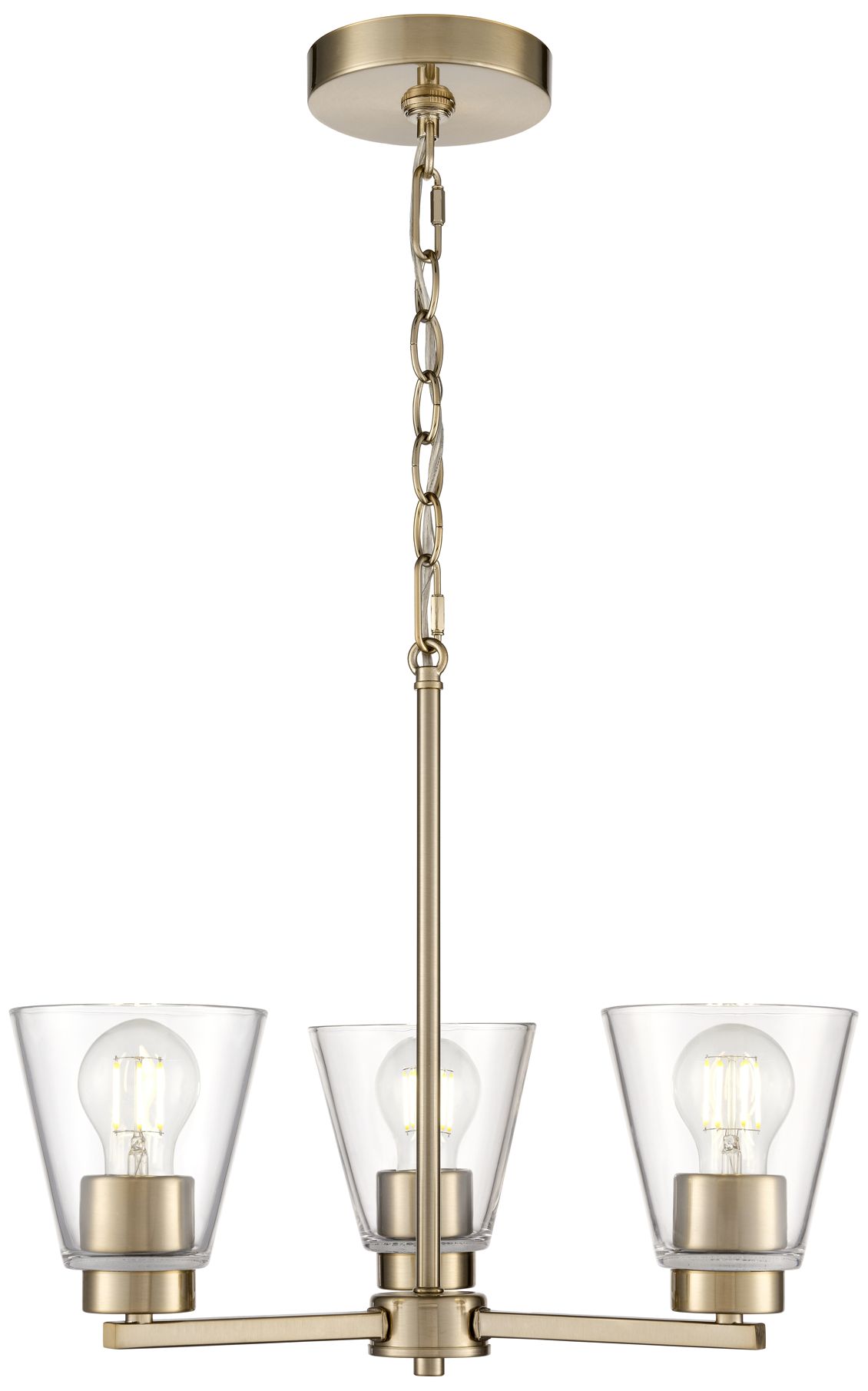 Image 2 Strayhan 18" 3-Light Chandelier in Modern Gold more views