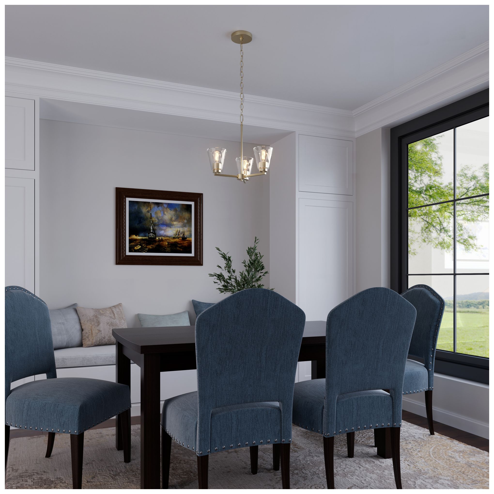 Image 6 Strayhan 18" 3-Light Chandelier in Modern Gold more views