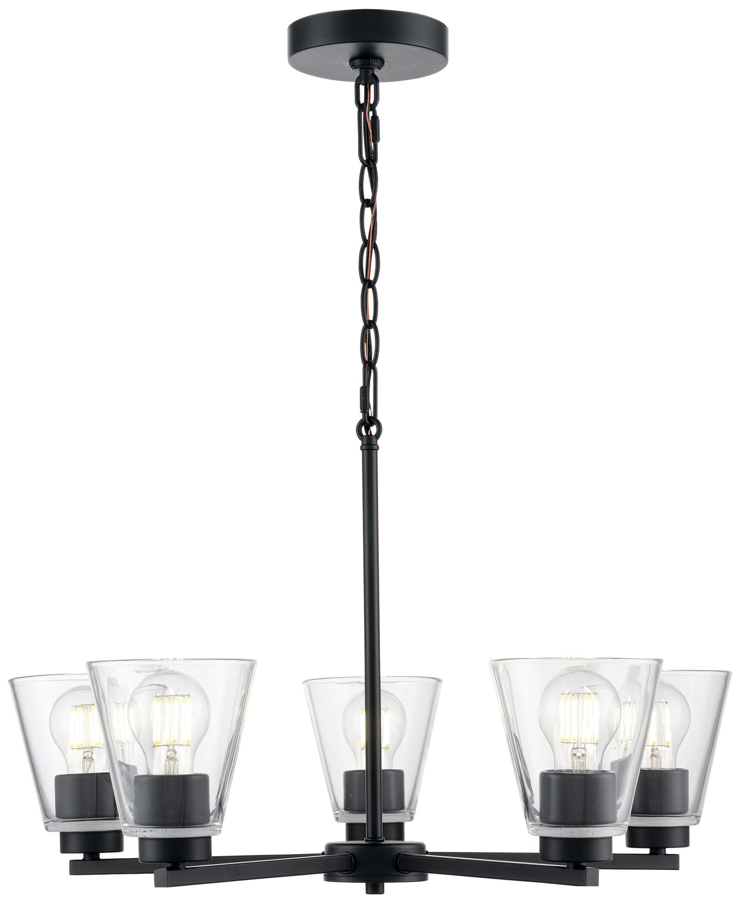 Image 2 Strayhan 24" 5-Light Chandelier in Matte Black more views