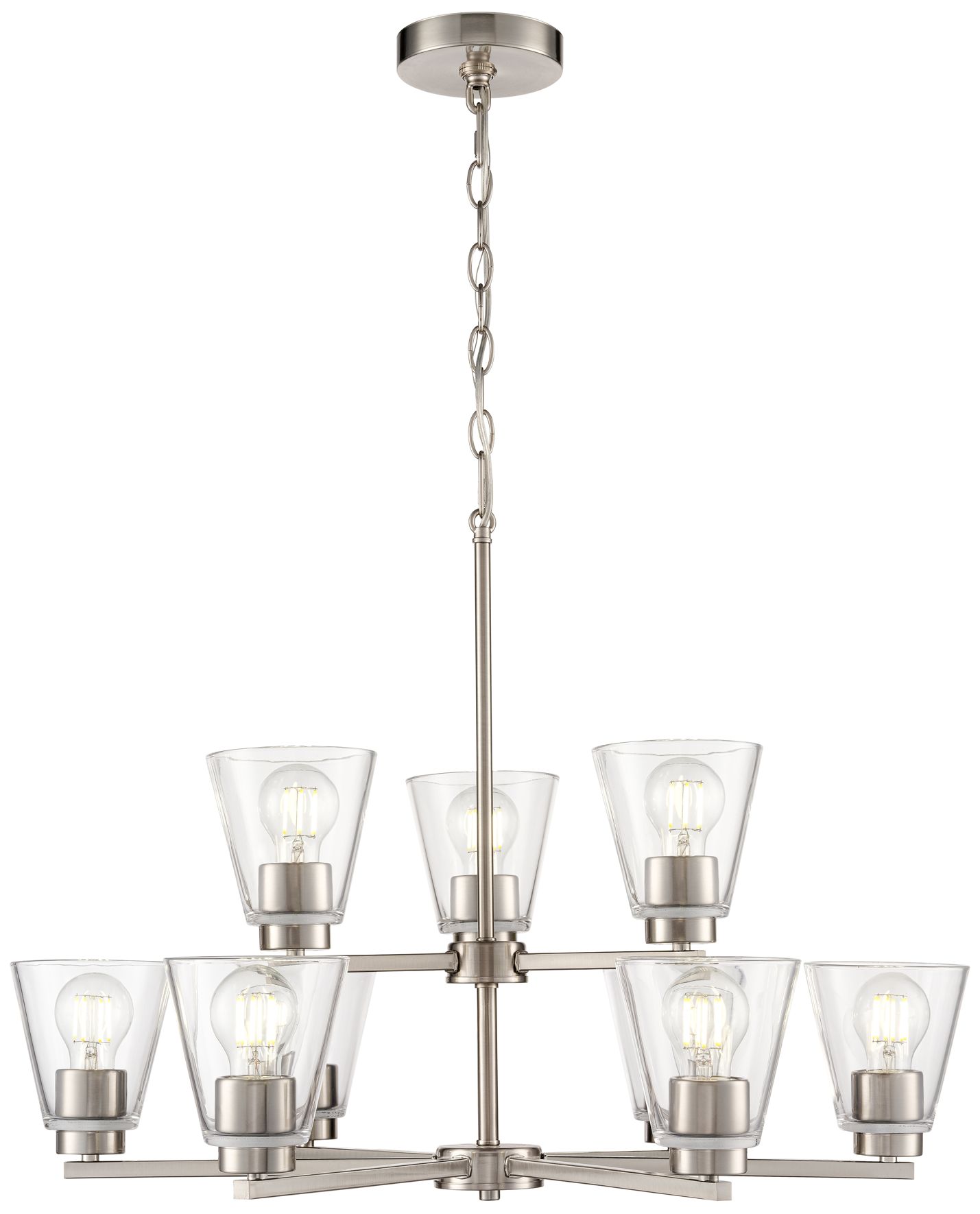 Image 2 Strayhan 28.5" 9-Light Chandelier in  Brushed Nickel more views
