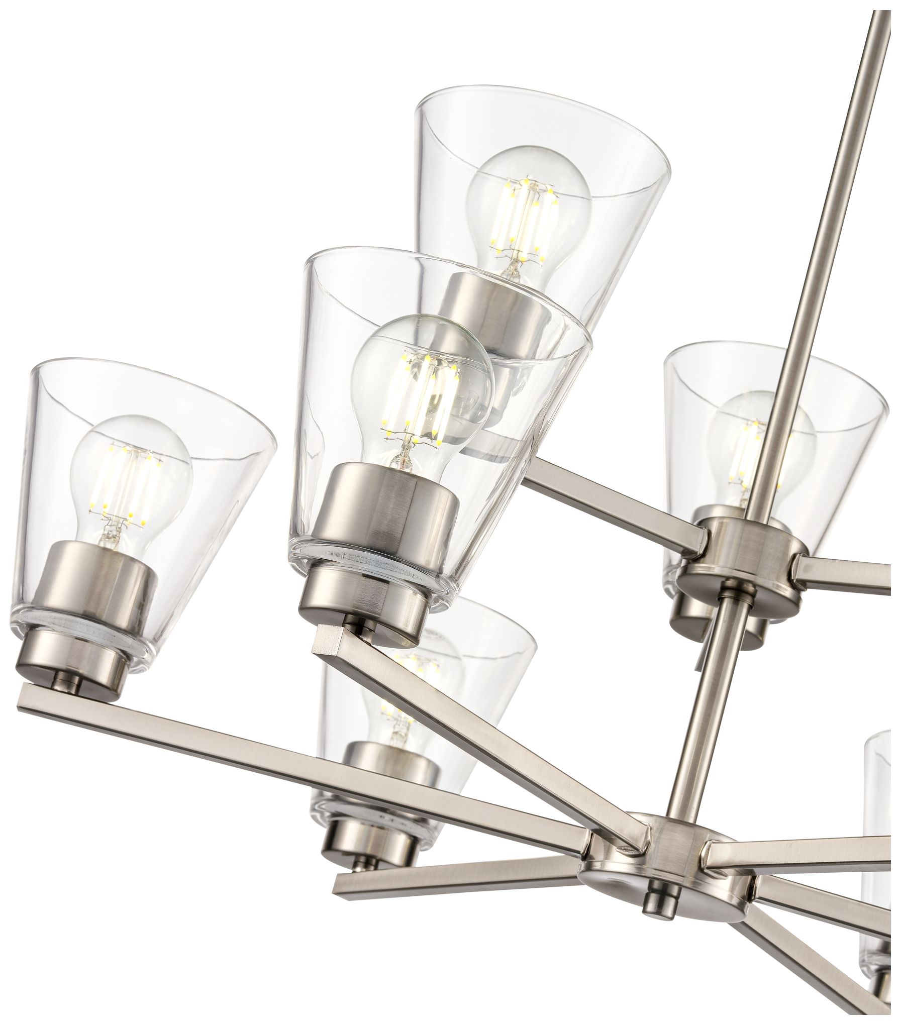 Image 5 Strayhan 28.5" 9-Light Chandelier in  Brushed Nickel more views
