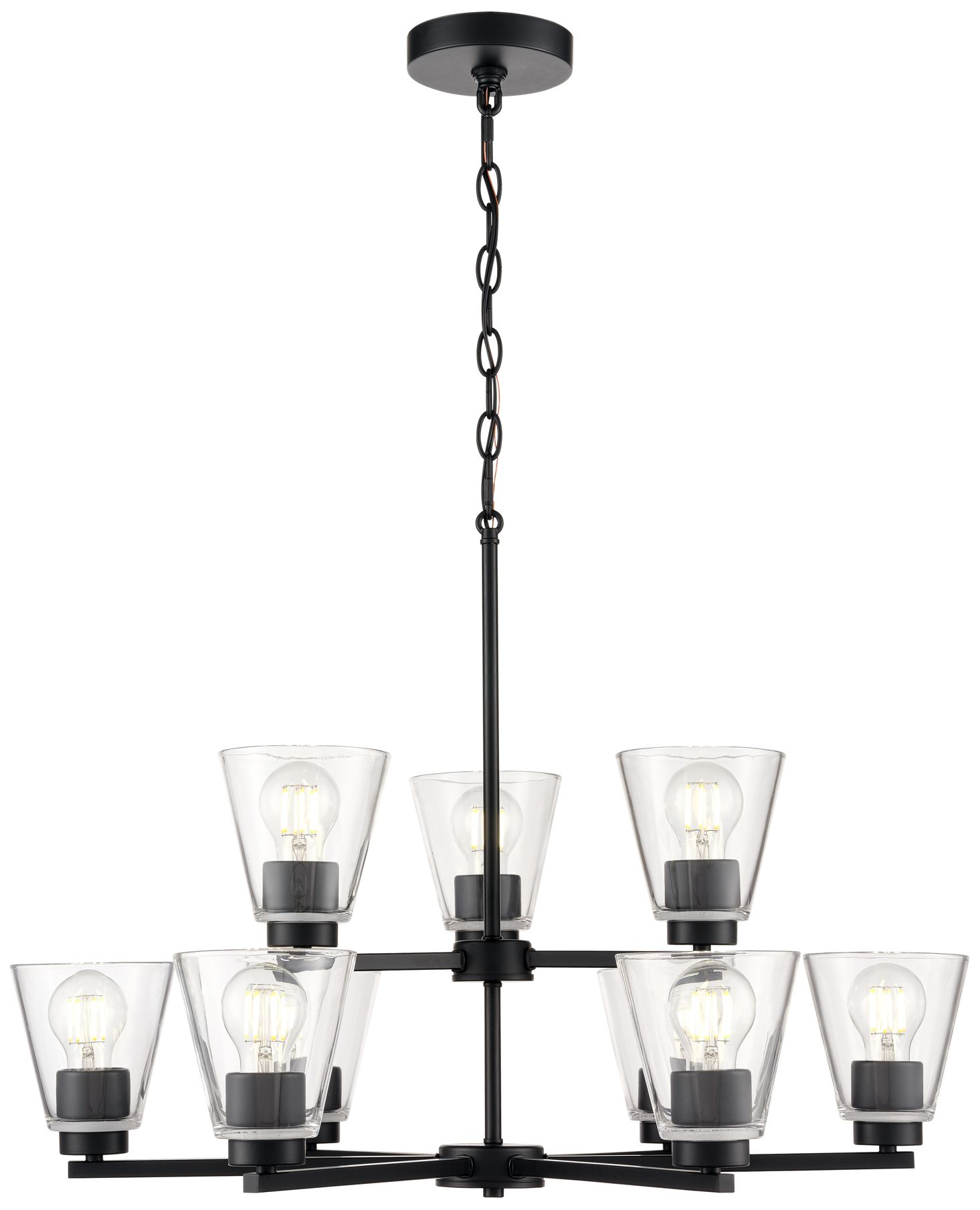 Image 2 Strayhan 28.5" 9-Light Chandelier in Matte Black more views