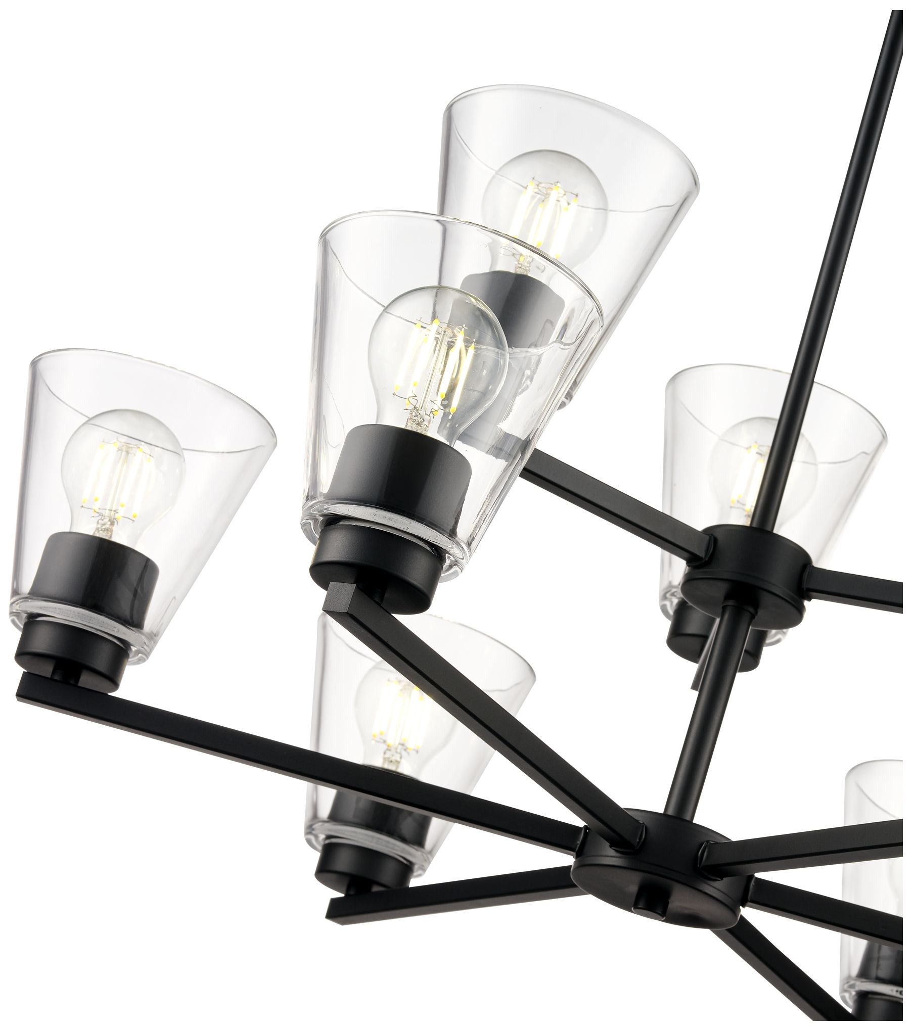 Image 5 Strayhan 28.5" 9-Light Chandelier in Matte Black more views