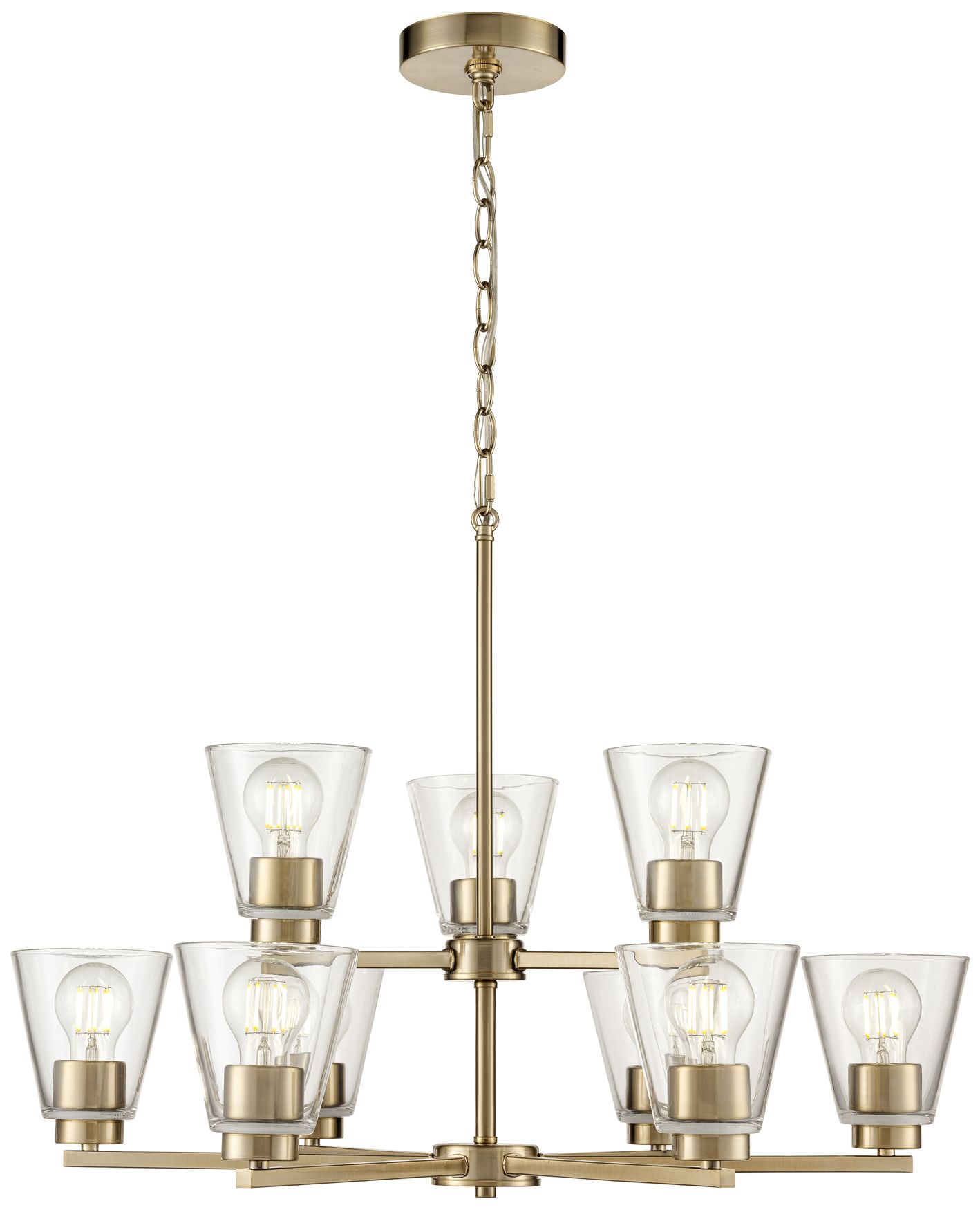 Image 2 Strayhan 28.5" 9-Light Chandelier in  Modern Gold more views