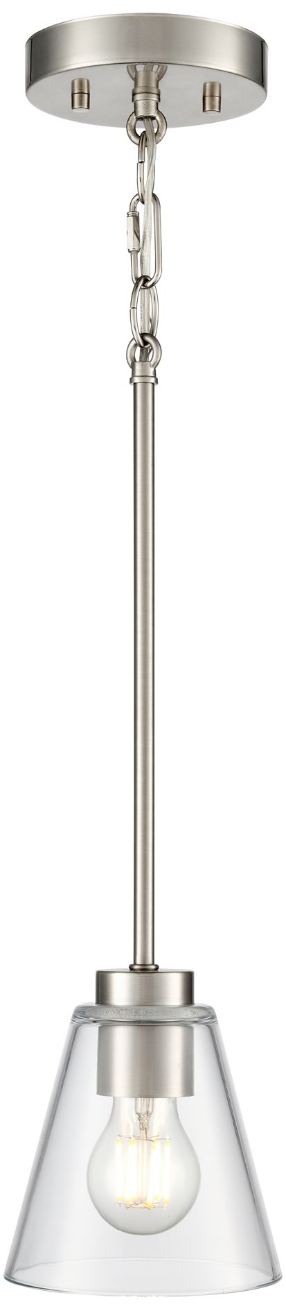 Image 3 Strayhan 5.75" 1-Light Mini Pendant in Brushed Nickel more views