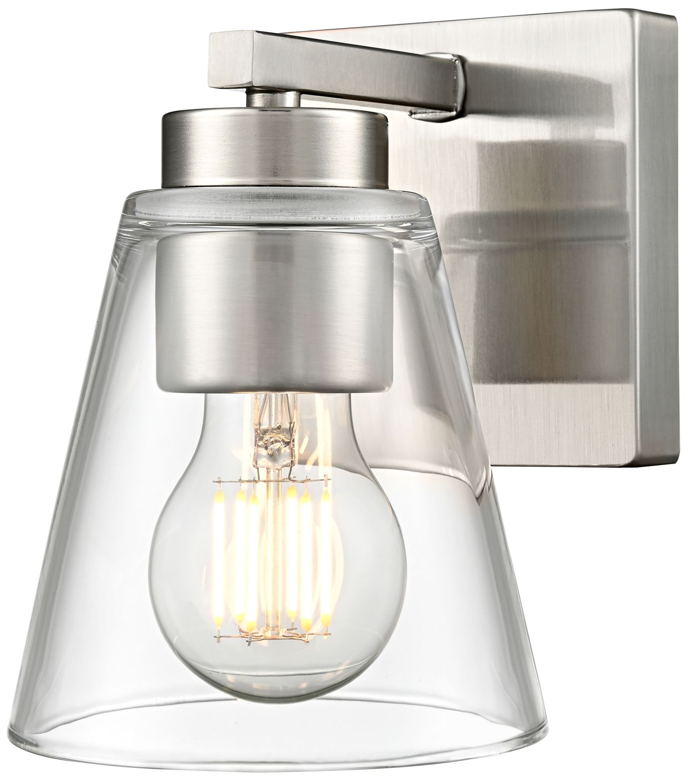 Image 2 Strayhan 6.75" High 1-Light Wall Sconce in Brushed Nickel