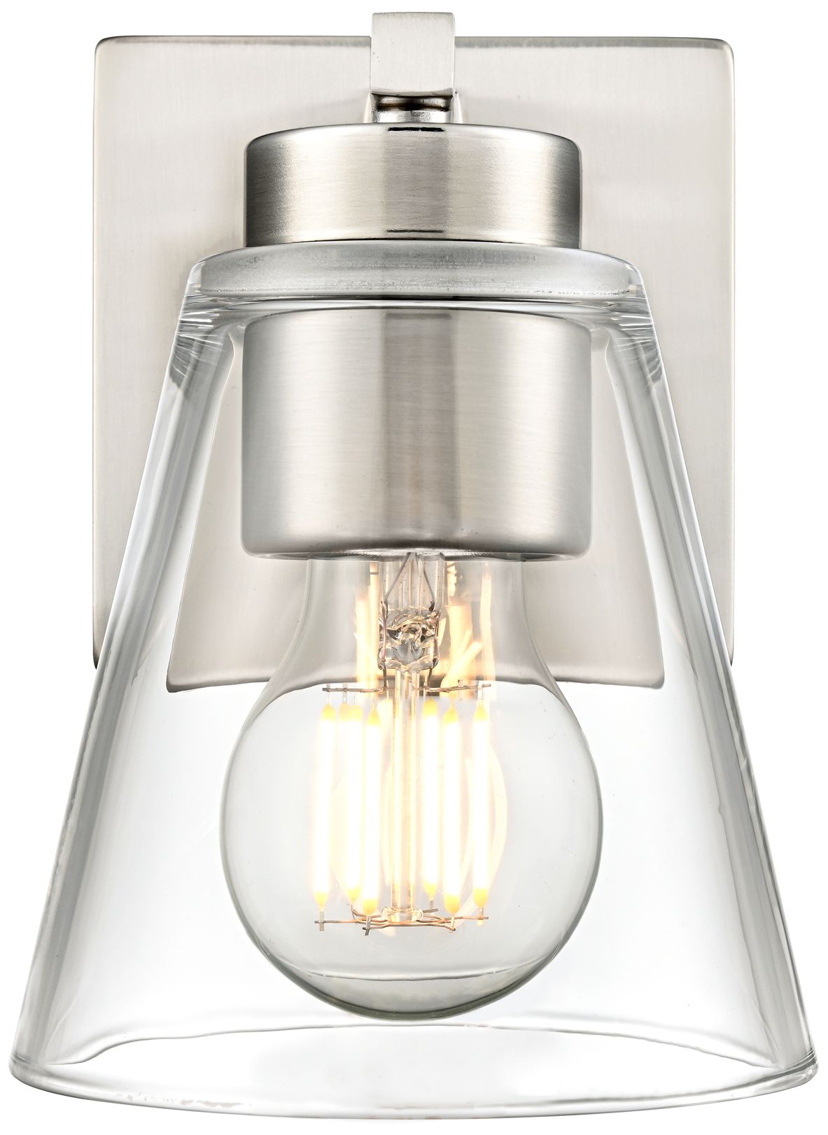 Image 3 Strayhan 6.75" High 1-Light Wall Sconce in Brushed Nickel more views