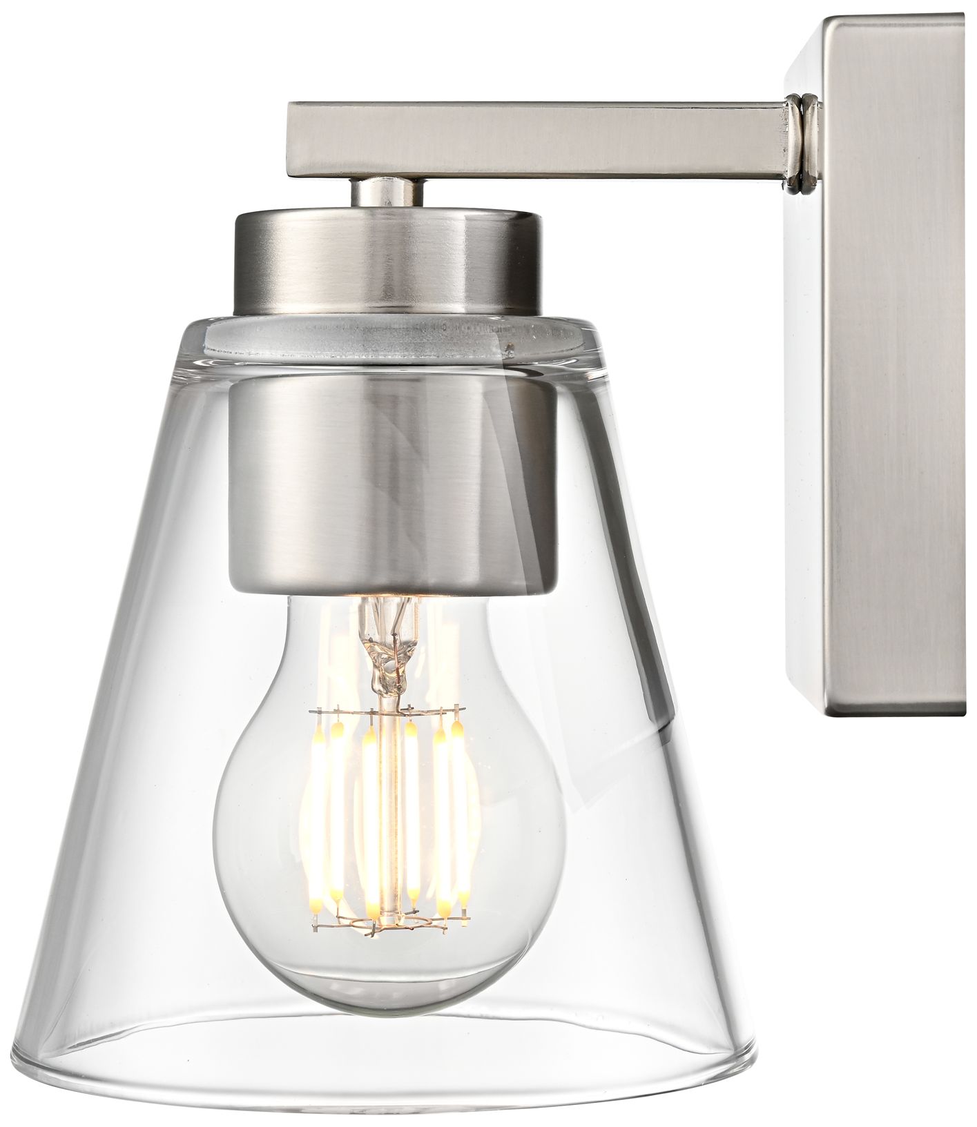 Image 4 Strayhan 6.75" High 1-Light Wall Sconce in Brushed Nickel more views