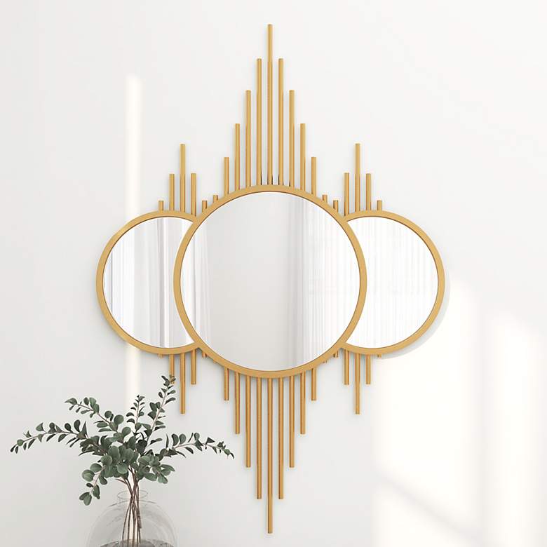 Image 1 Strazzanta Polished Gold Metal 27" x 39" Wall Mirror