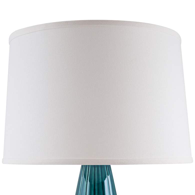 Image 4 Stream Line 27 1/2" Turquoise Blue Ceramic Table Lamp with USB more views
