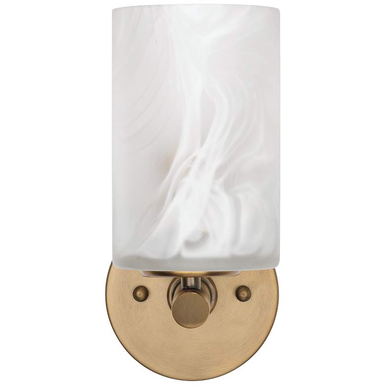 Image 1 Streamer 10"H Clear White Glass w/ Antique Brass Wall Sconce