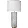 Streamer Large Matte Clear and White Swirl Glass Table Lamp